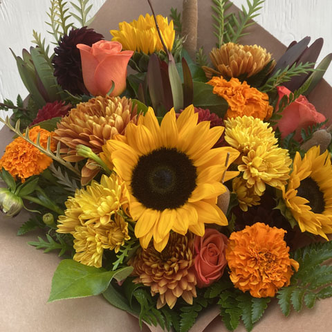 (image for) Fall Wrapped Flower Bouquet